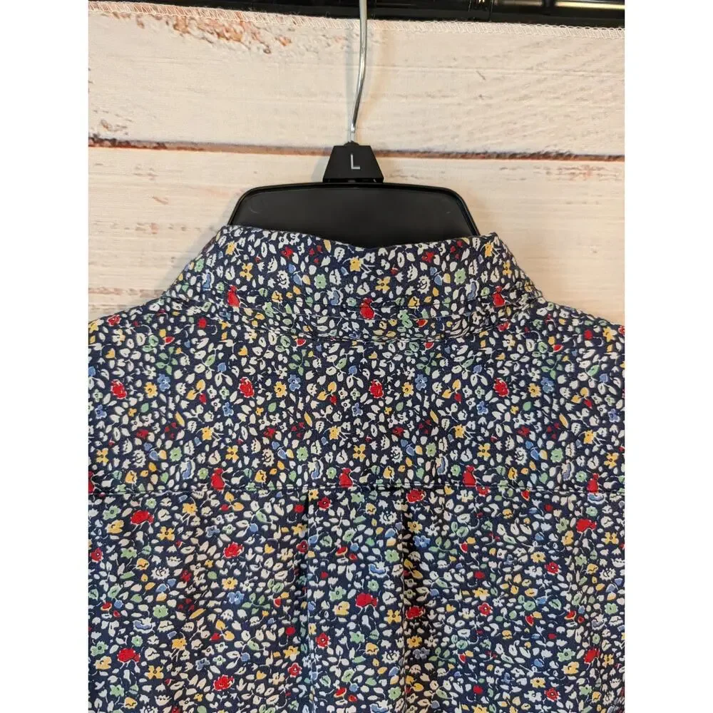 J.Crew Secret Wash Organic Cotton Floral Shirt Medium Liberty Print Micro Ditsy